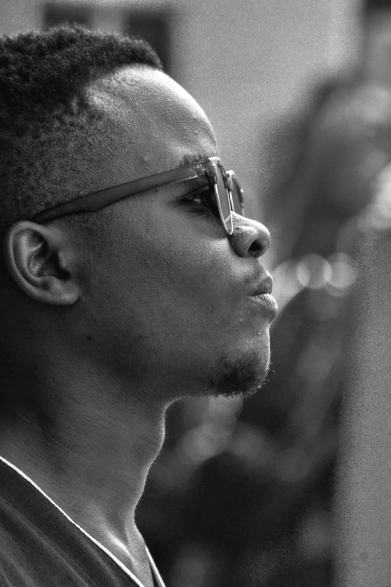 a man wearing glasses